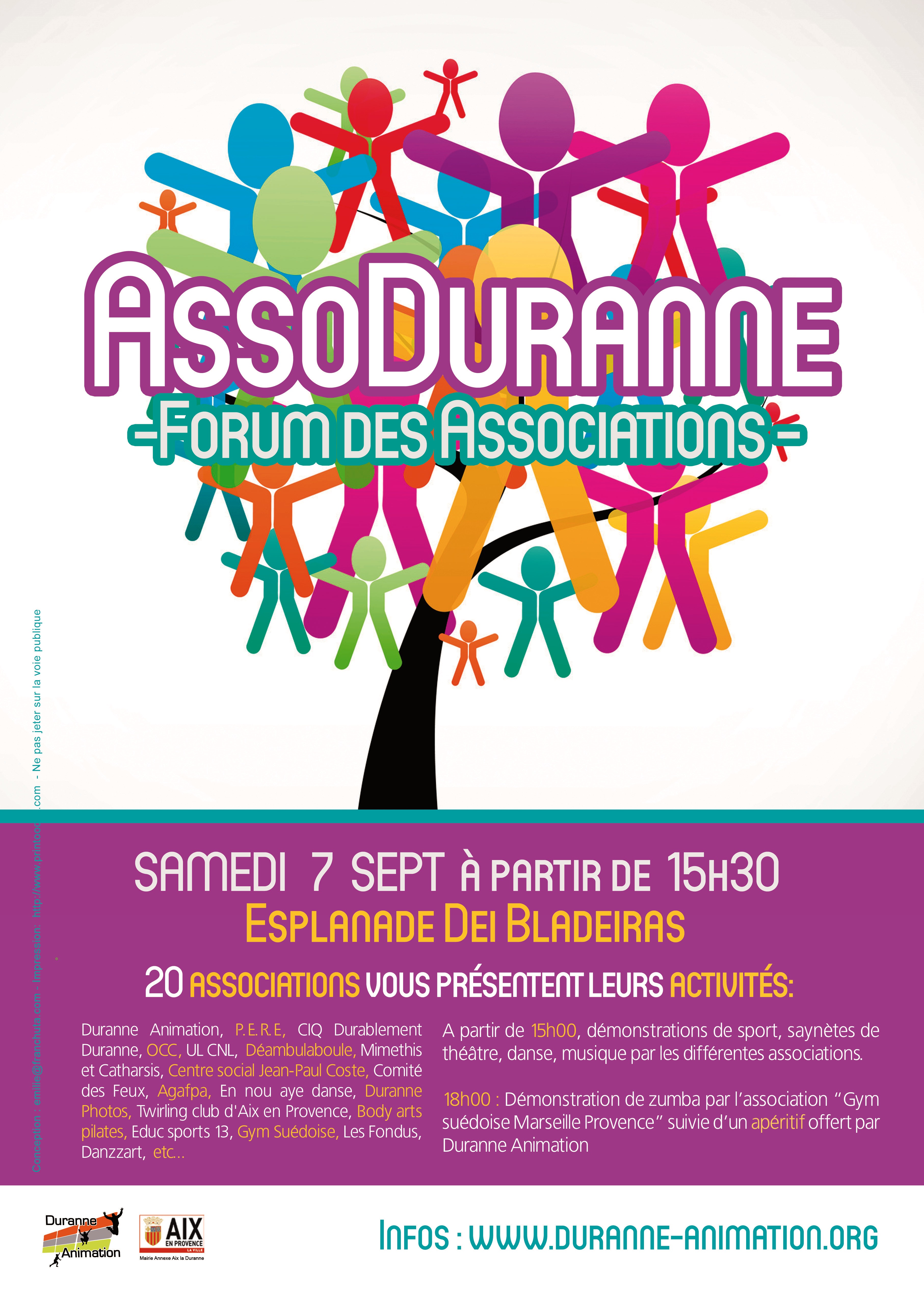 Sam 7 sept: la fête des associations de la Duranne